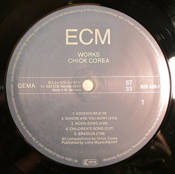 Chick Corea - Works | ECM Records (825 426-1) - 3 Chick Corea - Works | ECM Records (825 426-1) - 3