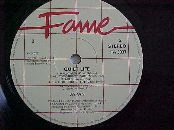 Japan - Quiet Life | Fame (FA 3037) - 4 Japan - Quiet Life | Fame (FA 3037) - 4