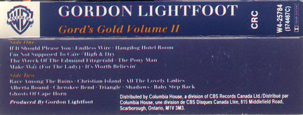 Gordon Lightfoot - Gord's Gold Volume II | Warner Bros. Records (W4-25784) - 2 Gordon Lightfoot - Gord's Gold Volume II | Warner Bros. Records (W4-25784) - 2