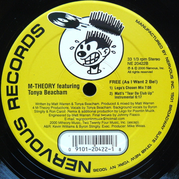 M-Theory Featuring Tanya Beecham - Free (As I Want 2 Be!) | Nervous Records (NE 20422) - 2