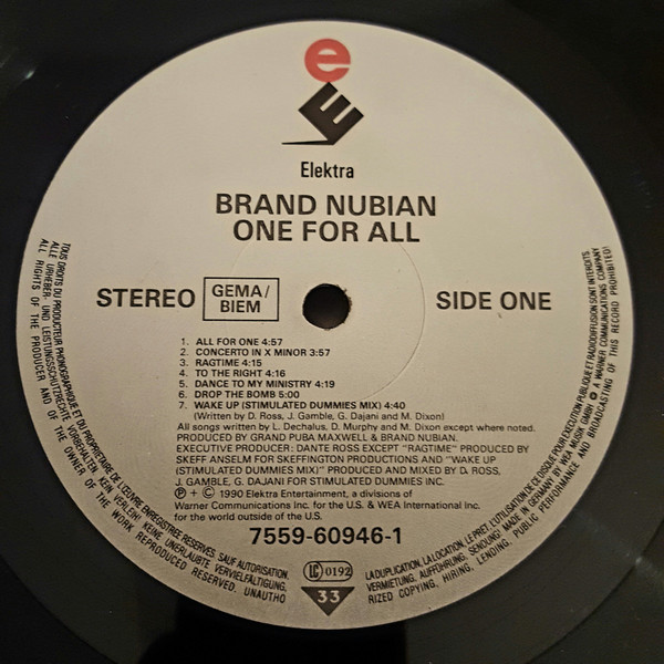 Brand Nubian - One For All | Elektra (7559-60946-1) - 3 Brand Nubian - One For All | Elektra (7559-60946-1) - 3
