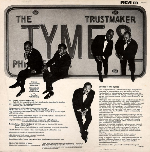 The Tymes - Trustmaker | RCA (APL1-0727) - 2