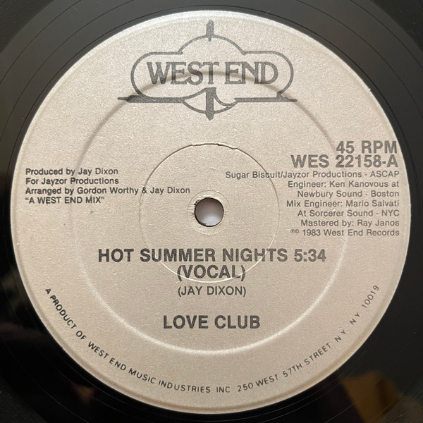 Love Club - Hot Summer Nights | West End Records (WES 22158)