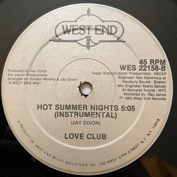 Love Club - Hot Summer Nights | West End Records (WES 22158) - 2 Love Club - Hot Summer Nights | West End Records (WES 22158) - 2