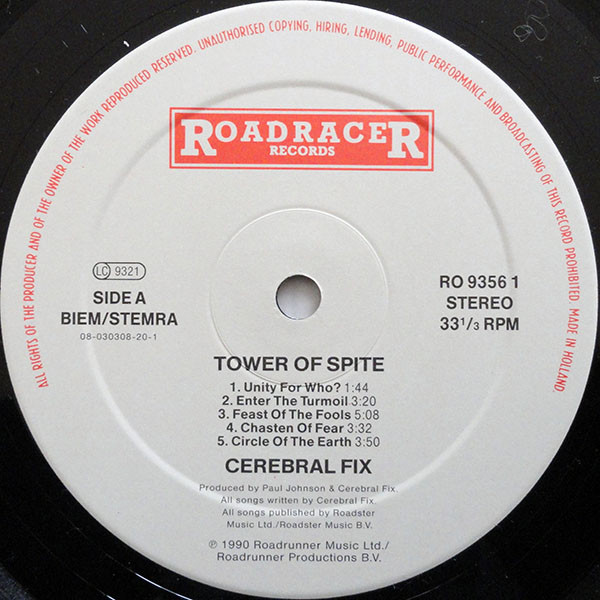 Cerebral Fix - Tower Of Spite | Roadracer Records (RO 9356 1) - 3