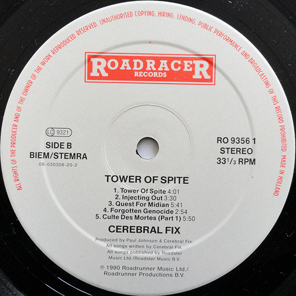 Cerebral Fix - Tower Of Spite | Roadracer Records (RO 9356 1) - 4