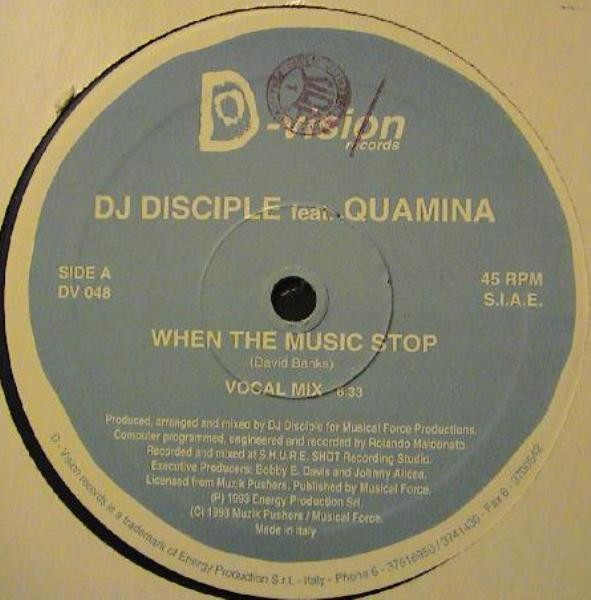 DJ Disciple Feat. Quamina - When The Music Stop | D:vision Records (DV 048)