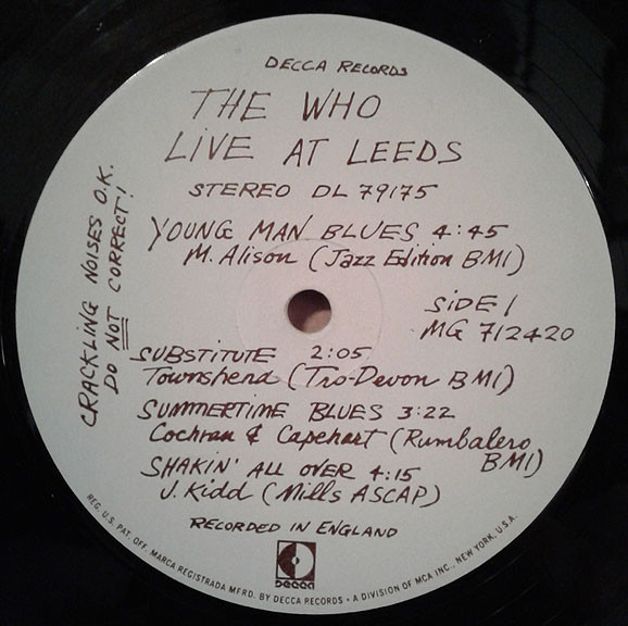 The Who - Live At Leeds | Decca (DL 79175) - 4
