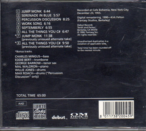 Charles Mingus - Mingus At The Bohemia | Original Jazz Classics (OJCCD-045-2) - 2