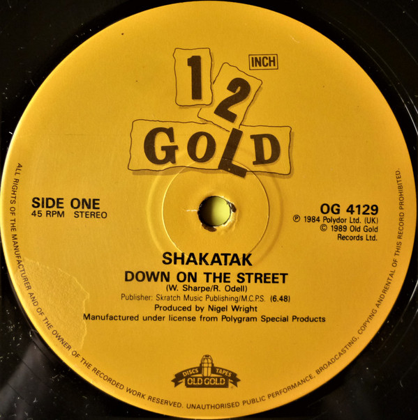 Shakatak - Down On The Street / Dark Is The Night | Old Gold (OG 4129) - 2