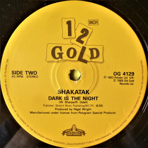 Shakatak - Down On The Street / Dark Is The Night | Old Gold (OG 4129) - 3