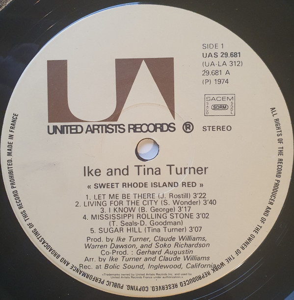 Ike & Tina Turner - Sweet Rhode Island Red | United Artists Records (UAS 29 681) - 3