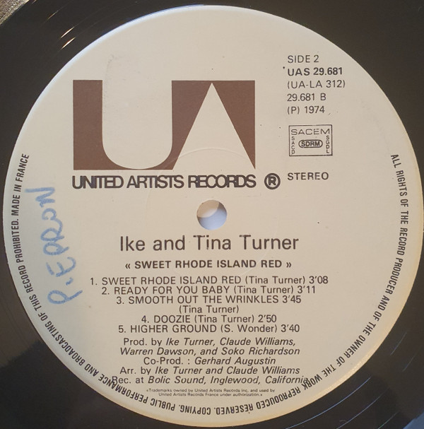 Ike & Tina Turner - Sweet Rhode Island Red | United Artists Records (UAS 29 681) - 4