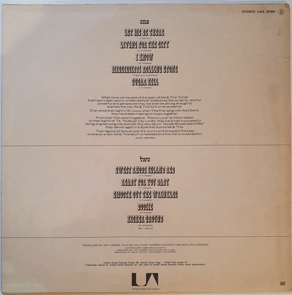 Ike & Tina Turner - Sweet Rhode Island Red | United Artists Records (UAS 29 681) - 2