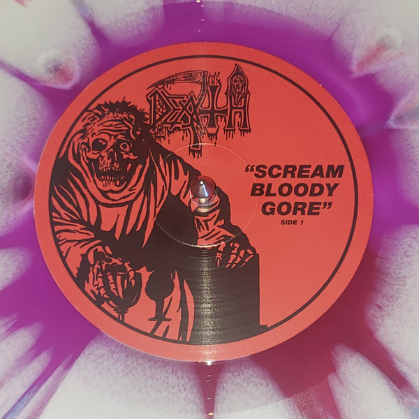 Death - Scream Bloody Gore (Deluxe Limited Edition - Neon Violet, Bone White And Red With Red, Neon Violet And Cyan Blue Splatter Vinyl) [Vinyl] | Relapse Records (RR7324) - 5