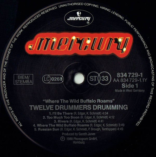 Twelve Drummers Drumming - Where The Wild Buffalo Roams | Mercury (834 729-1) - 2