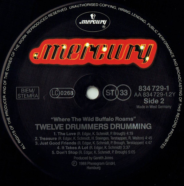 Twelve Drummers Drumming - Where The Wild Buffalo Roams | Mercury (834 729-1) - 3