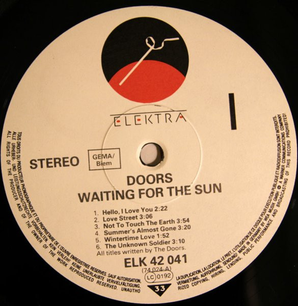 The Doors - Waiting For The Sun | Elektra (ELK 42 041) - 3