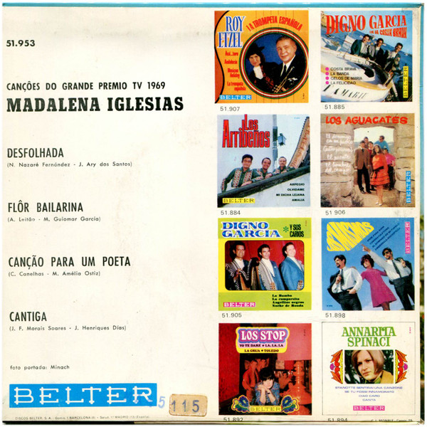 Madalena Iglésias - Canções Do Grande Prémio TV 1969 | Belter (51.953) - 2