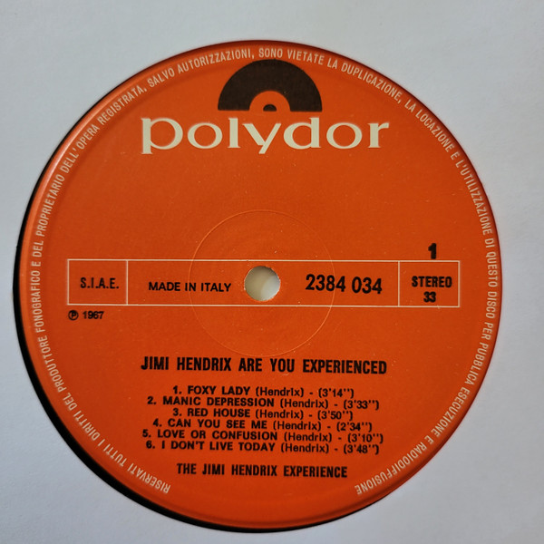 The Jimi Hendrix Experience - Are You Experienced | Polydor (2384 034) - 3