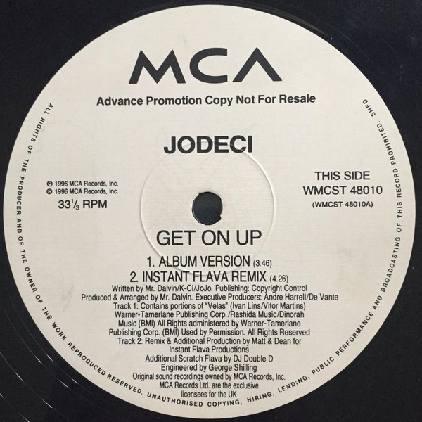 Jodeci - Get On Up | MCA Records (WMCST 48010) - main
