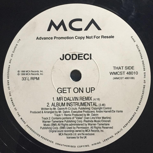 Jodeci - Get On Up | MCA Records (WMCST 48010) - 2
