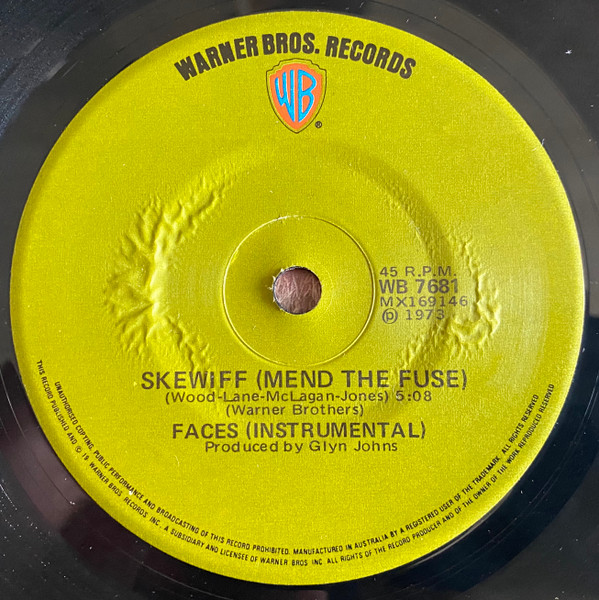 Faces - Cindy Incidentally | Warner Bros. Records (WB 7681) - 2 Faces - Cindy Incidentally | Warner Bros. Records (WB 7681) - 2