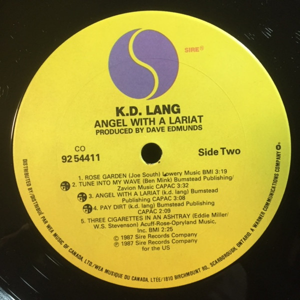 K.D. Lang And The Reclines - Angel With A Lariat | Sire (92 54411) - 4