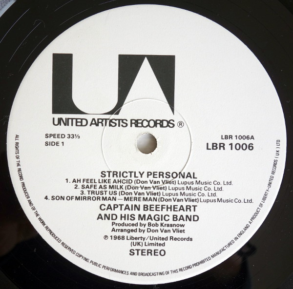 Captain Beefheart And The Magic Band - Strictly Personal | United Artists Records (LBR 1006) - 3 Captain Beefheart And The Magic Band - Strictly Personal | United Artists Records (LBR 1006) - 3