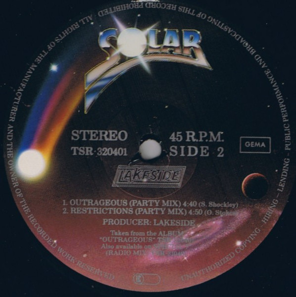 Lakeside - Outrageous | Solar (TSR·320401) - 2