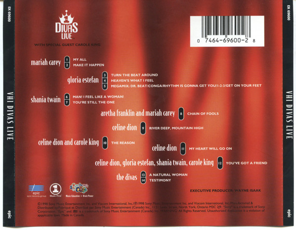 Divas - VH1 Divas Live | Epic (EK 69600) - 2