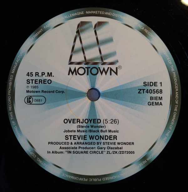 Stevie Wonder - Overjoyed | Motown (ZT40568) - main