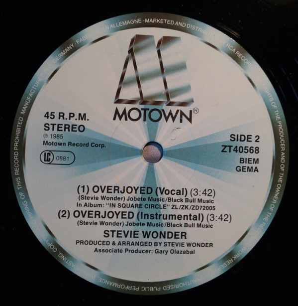 Stevie Wonder - Overjoyed | Motown (ZT40568) - 2
