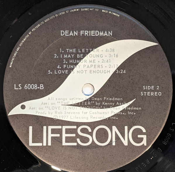 Dean Friedman - Dean Friedman [Vinyl] | Lifesong (LS 6008) - 3