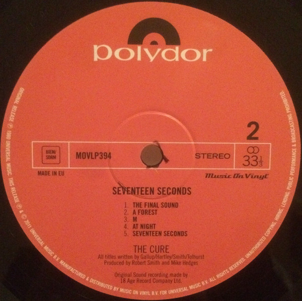 The Cure - Seventeen Seconds | Music On Vinyl (MOVLP394) - 2
