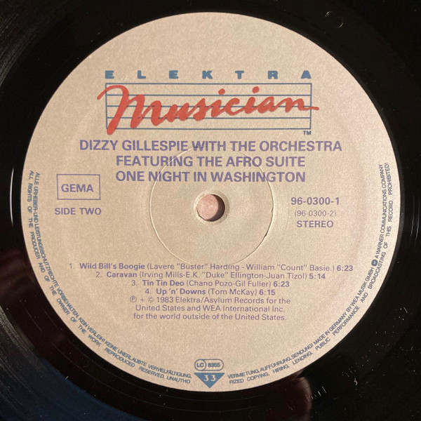 Dizzy Gillespie With The Orchestra - One Night In Washington | Elektra Musician (96-0300-1) - 2