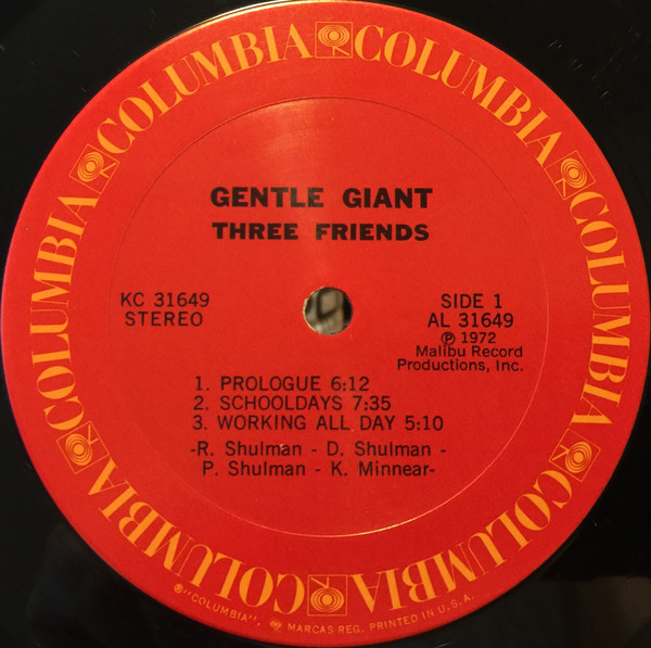 Gentle Giant - Three Friends | Columbia (KC 31649) - 4