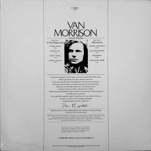 Van Morrison - Astral Weeks | Warner Bros. Records (K 46024) - 2