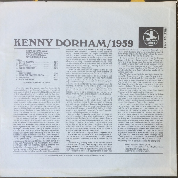 Kenny Dorham - Kenny Dorham/1959 | Prestige (PR 7754) - 2