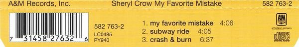 Sheryl Crow - My Favorite Mistake | A&M Records (582 763-2) - 2