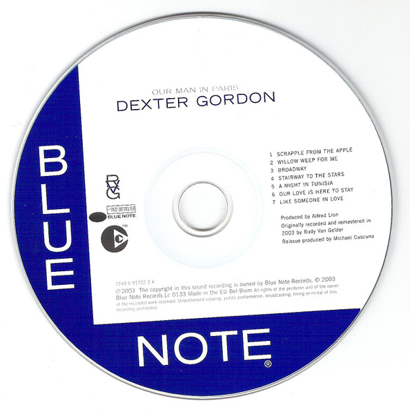 Dexter Gordon - Our Man In Paris | Blue Note (7243 5 91722 2 4) - 3 Dexter Gordon - Our Man In Paris | Blue Note (7243 5 91722 2 4) - 3