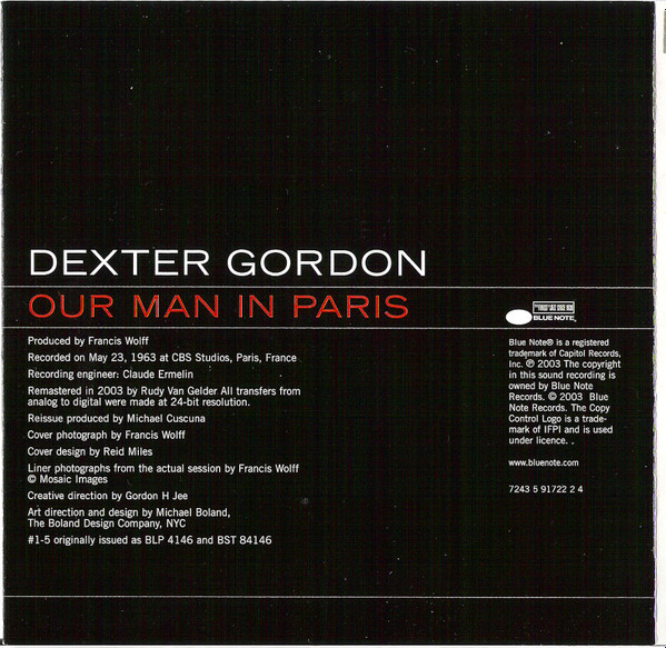 Dexter Gordon - Our Man In Paris | Blue Note (7243 5 91722 2 4) - 4 Dexter Gordon - Our Man In Paris | Blue Note (7243 5 91722 2 4) - 4