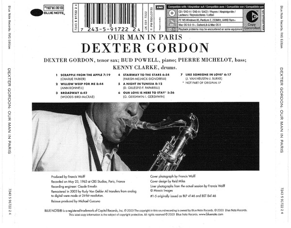 Dexter Gordon - Our Man In Paris | Blue Note (7243 5 91722 2 4) - 2 Dexter Gordon - Our Man In Paris | Blue Note (7243 5 91722 2 4) - 2