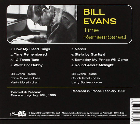 Bill Evans - Time Remembered | Get Back (GET2031) - 2