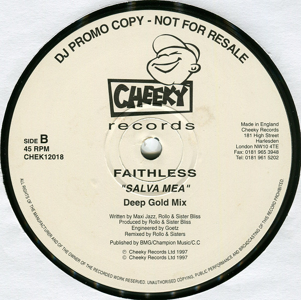 Faithless - Salva Mea | Cheeky Records (CHEK12018) - 2 Faithless - Salva Mea | Cheeky Records (CHEK12018) - 2