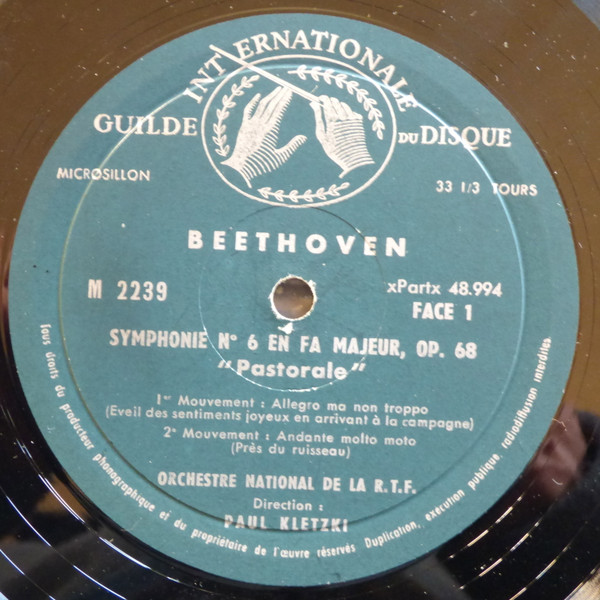 Ludwig van Beethoven - Paul Kletzki , Orchestre National De France - Symphonie N°6 En Fa Majeur, Op.68 - "Pastorale" | Guilde Internationale Du Disque (M-2239) - 3