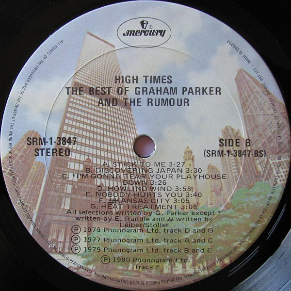 Graham Parker And The Rumour - High Times - The Best Of Graham Parker And The Rumour | Mercury (SRM-1-3847) - 3 Graham Parker And The Rumour - High Times - The Best Of Graham Parker And The Rumour | Mercury (SRM-1-3847) - 3