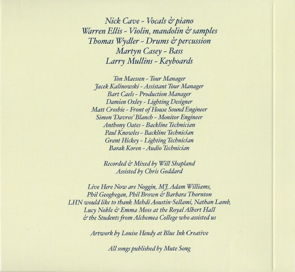 Nick Cave - Live At The Royal Albert Hall | Live Here Now (NCLHN2CD) - 3