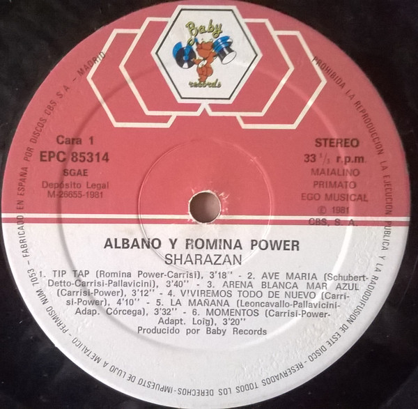 Al Bano & Romina Power - Sharazan (Cantan En Español) | Baby Records (EPC 85314) - 3 Al Bano & Romina Power - Sharazan (Cantan En Español) | Baby Records (EPC 85314) - 3