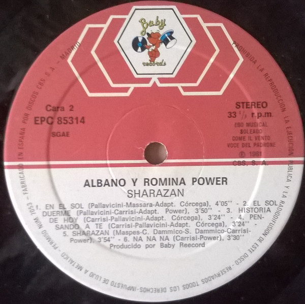 Al Bano & Romina Power - Sharazan (Cantan En Español) | Baby Records (EPC 85314) - 4 Al Bano & Romina Power - Sharazan (Cantan En Español) | Baby Records (EPC 85314) - 4